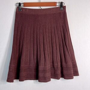 Max Studio Maroon Knit Fit and Flare Skirt size S